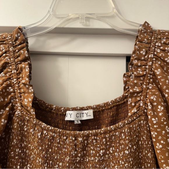 Ivy City Co Amber brown floral dress Size Small - Picture 11 of 13